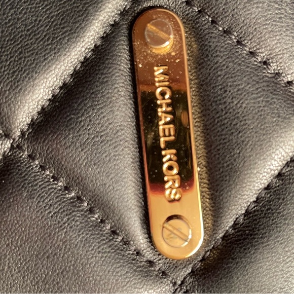 Michael Kors Black Quilted Shoulder Bag Purse - Picture 6 of 8